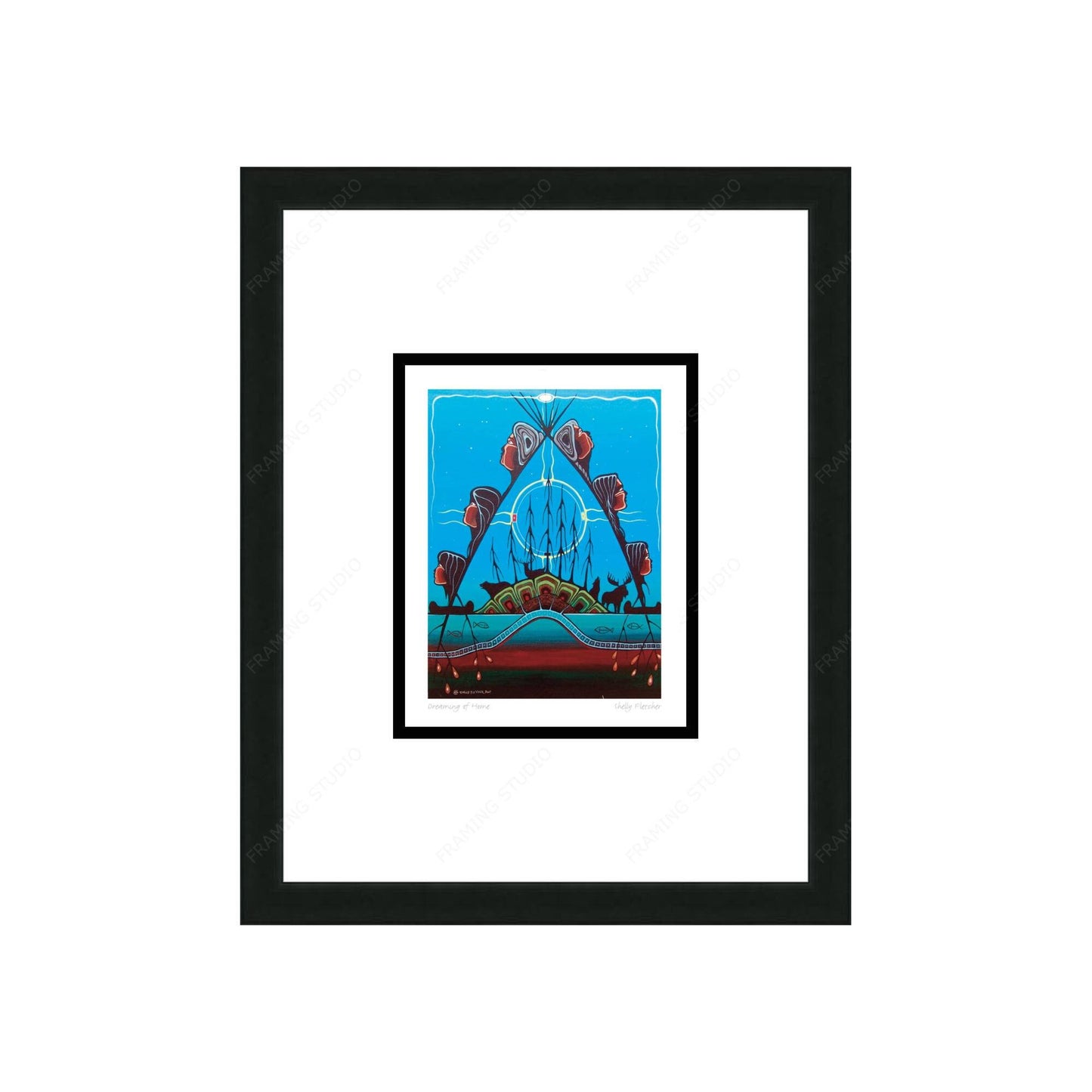 Dreaming of Home By Shelly Fletcher, Framed Artcard, Indigenous Art
