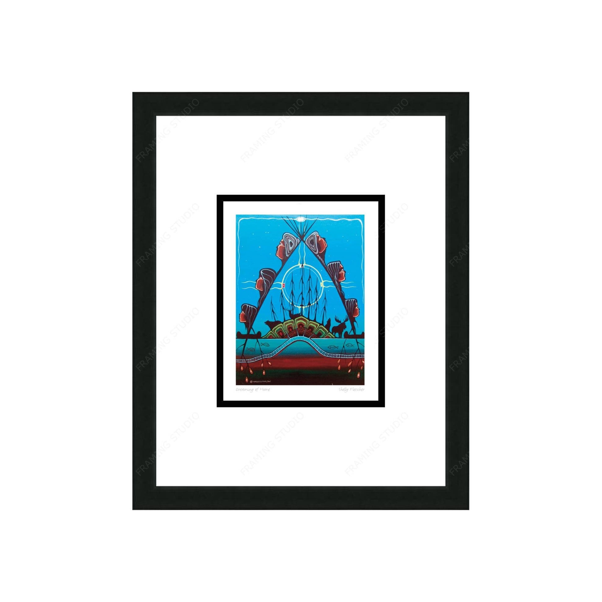 Dreaming of Home By Shelly Fletcher, Framed Artcard, Indigenous Art