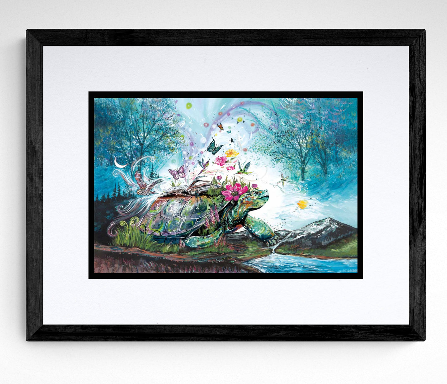 Mystical Turtle By Carla Joseph, Indigenous Art Print, First Nations, Native Americans, Cree, Métis, Framed Art