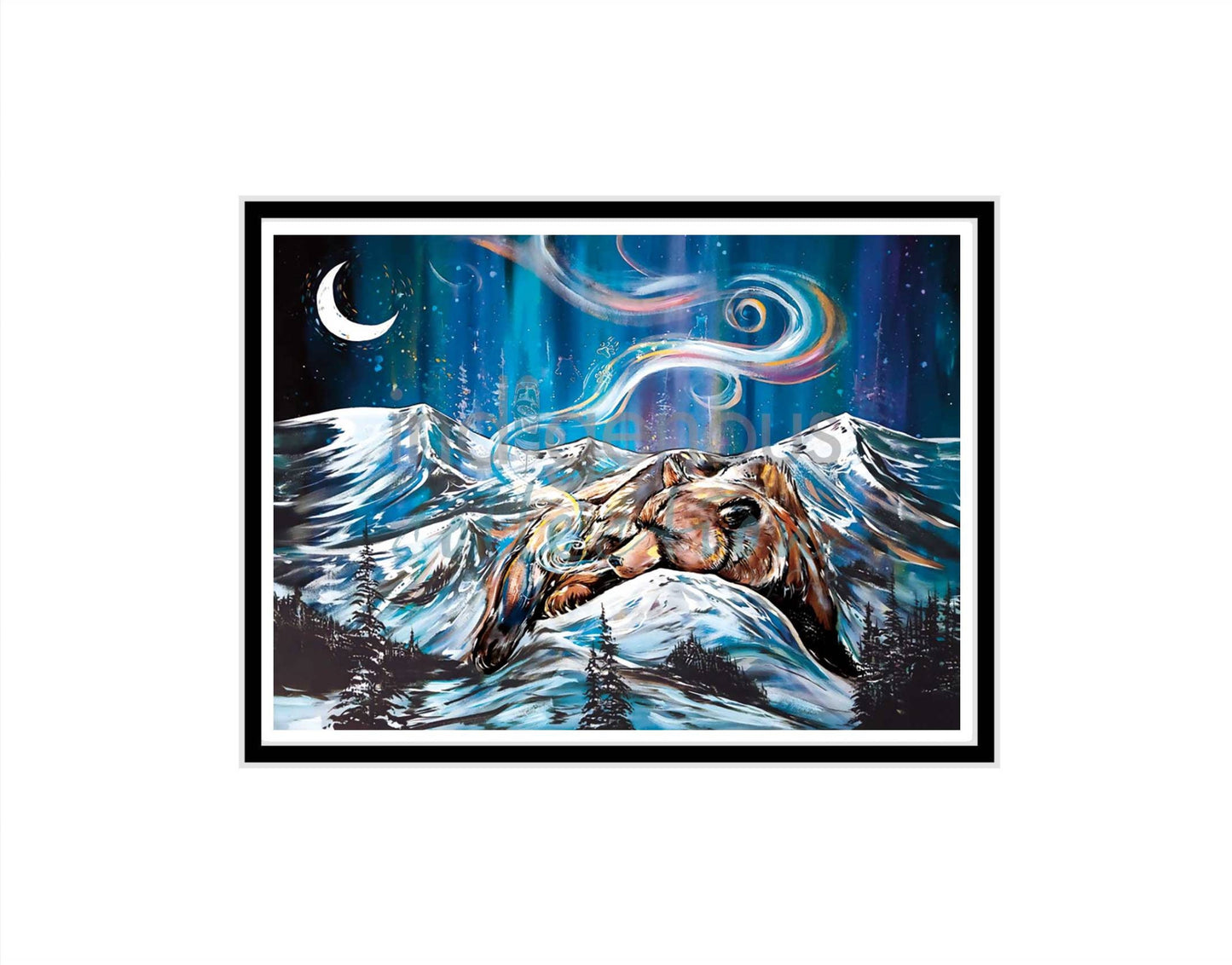 Bear Mountain By Carla Joseph, Indigenous Art Print, First Nations, Native Americans, Cree, Métis, Framed Art