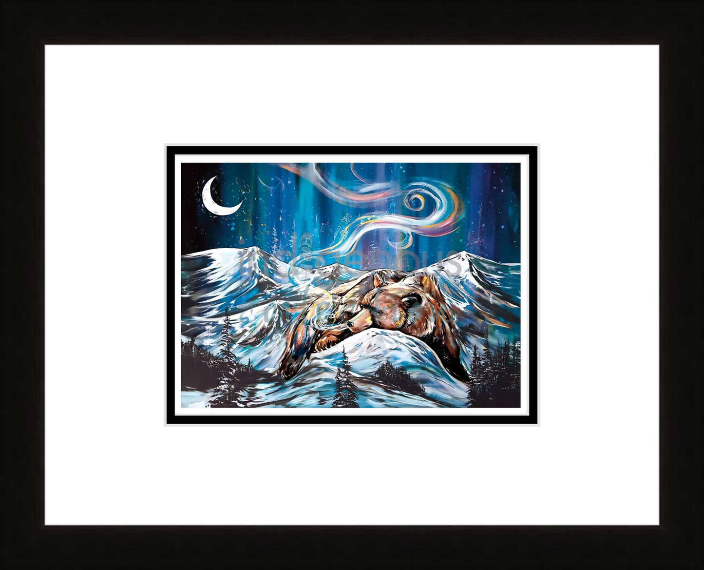 Bear Mountain By Carla Joseph, Indigenous Art Print, First Nations, Native Americans, Cree, Métis, Framed Art