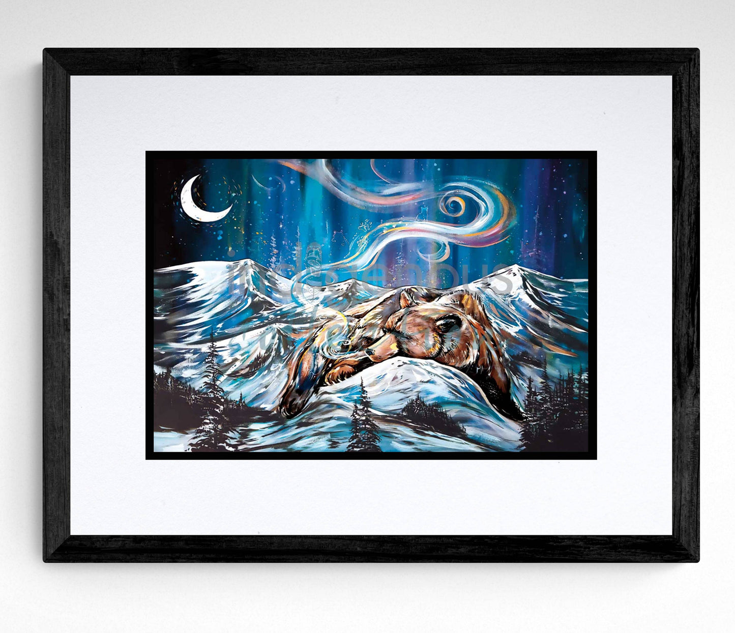 Bear Mountain By Carla Joseph, Indigenous Art Print, First Nations, Native Americans, Cree, Métis, Framed Art