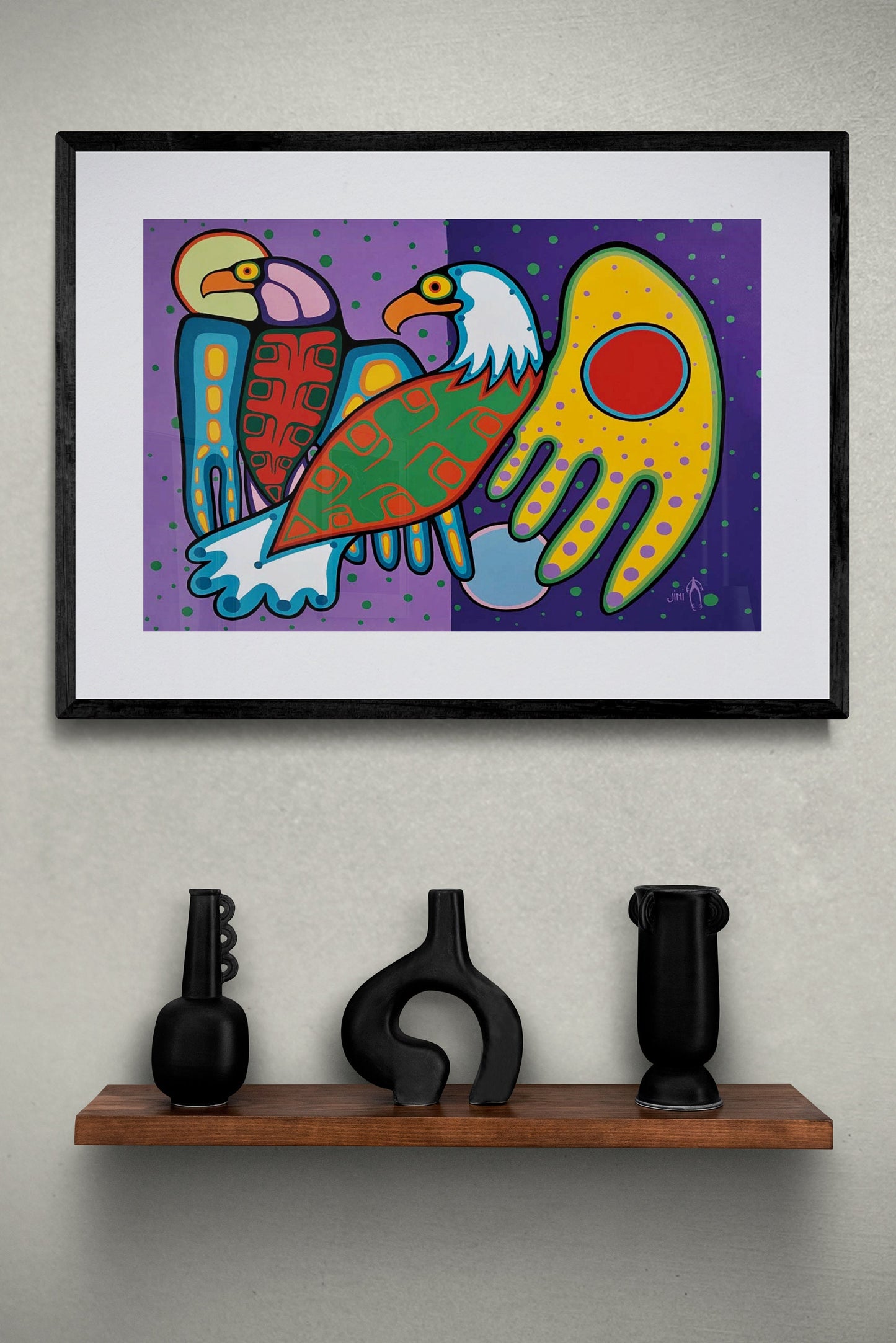 Friends by Jim Oskineegish Indigenous Art Print, First Nations, Native Art, Indigenous Art, Ahnisnabae Culture, Native American Indian Decor