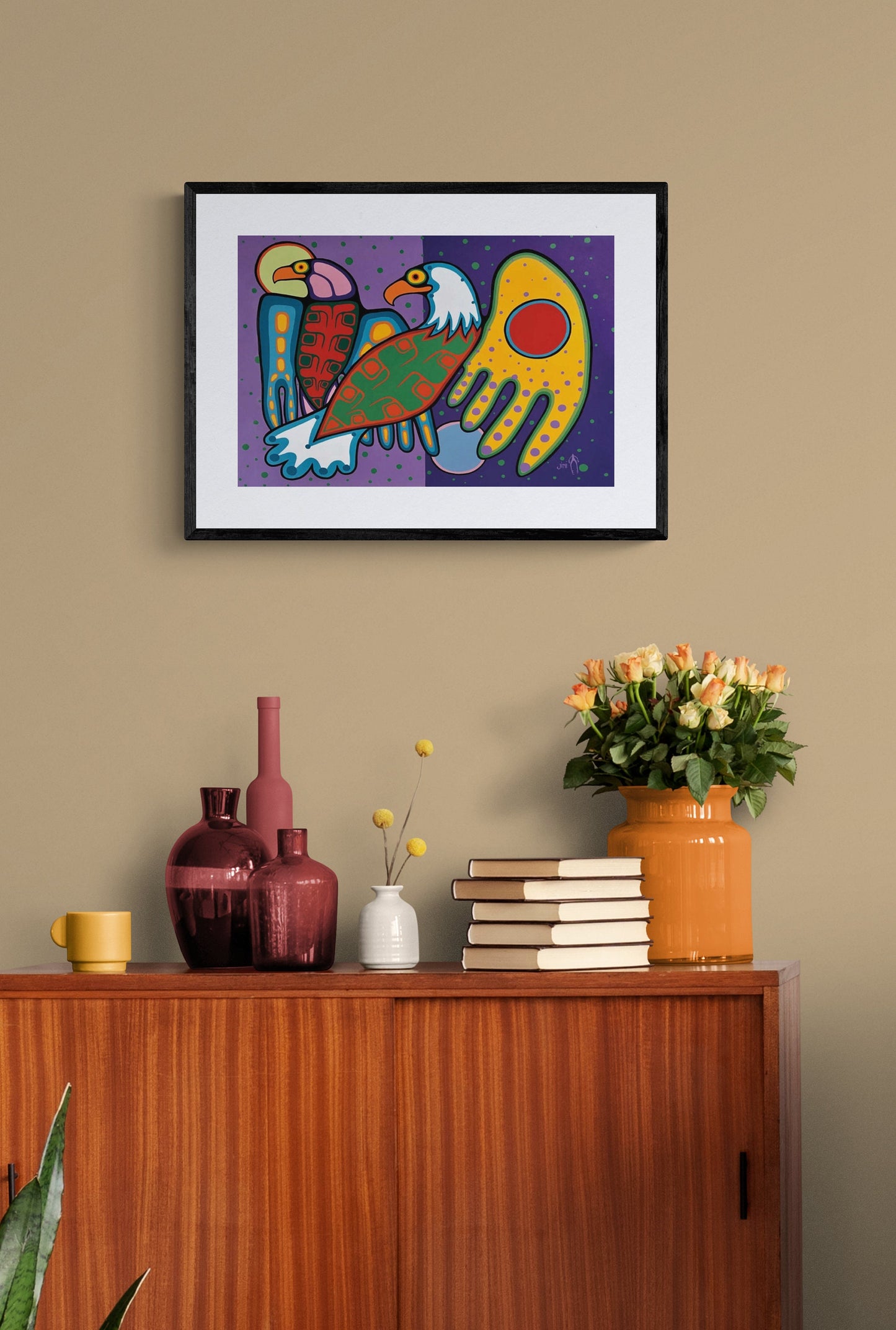 Friends by Jim Oskineegish Indigenous Art Print, First Nations, Native Art, Indigenous Art, Ahnisnabae Culture, Native American Indian Decor