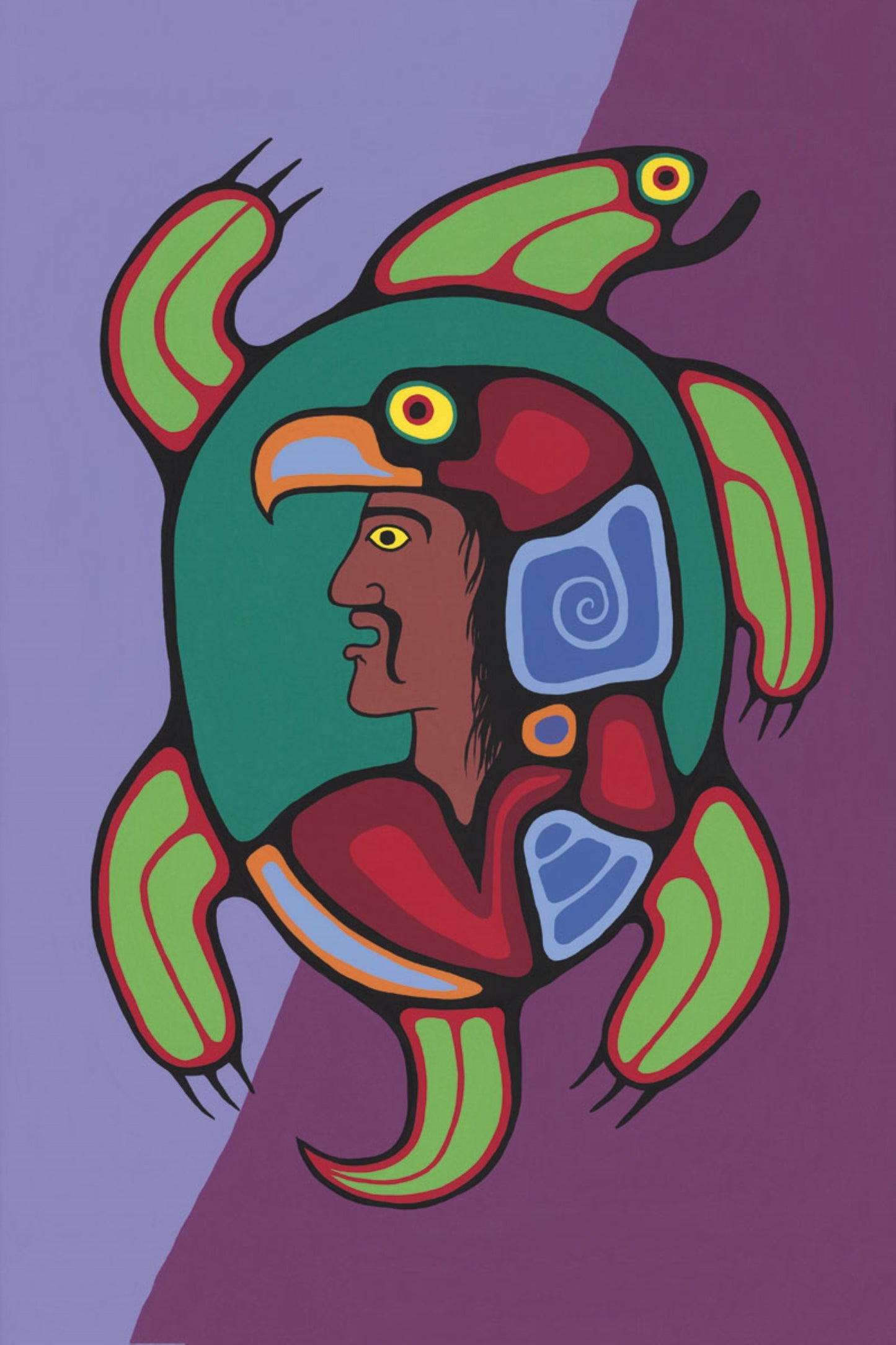 Guardian Spirit by Jim Oskineegish Indigenous Art Print, First Nations, Ahnisnabae Culture, Native American Indian Decor