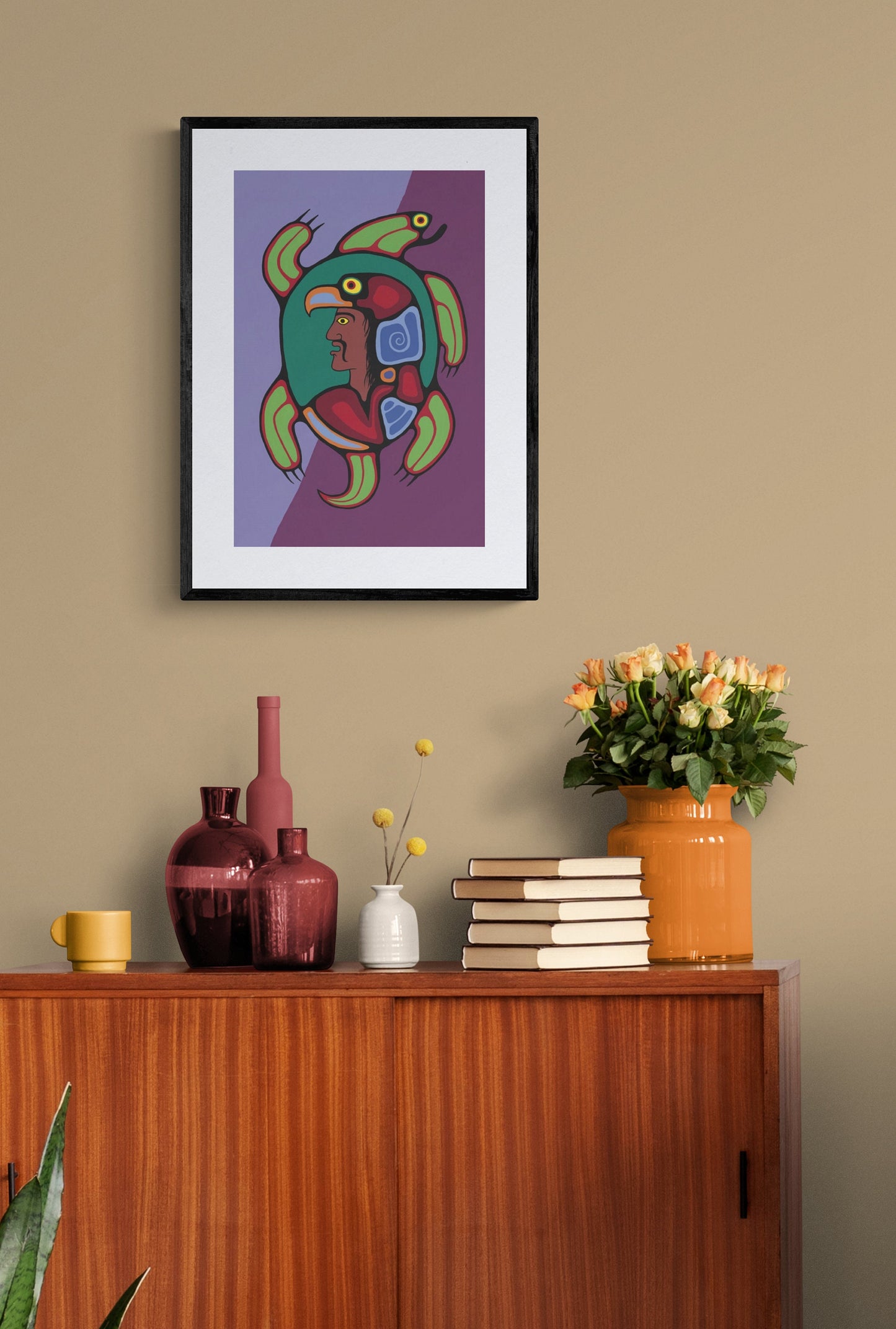 Guardian Spirit by Jim Oskineegish Indigenous Art Print, First Nations, Ahnisnabae Culture, Native American Indian Decor