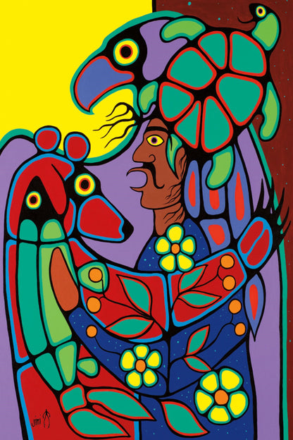 Medicine Man by Jim Oskineegish Indigenous Art Print, First Nations, Ahnisnabae Culture, Native American Indian Decor