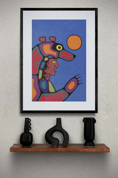 Bear Sky by Jim Oskineegish Indigenous Art Print, First Nations, Ahnisnabae Culture, Native American Indian Decor