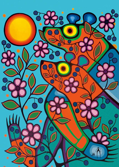 Together Forever by Jim Oskineegish Indigenous Art Print, First Nations, Ahnisnabae Culture, Native American Indian Decor