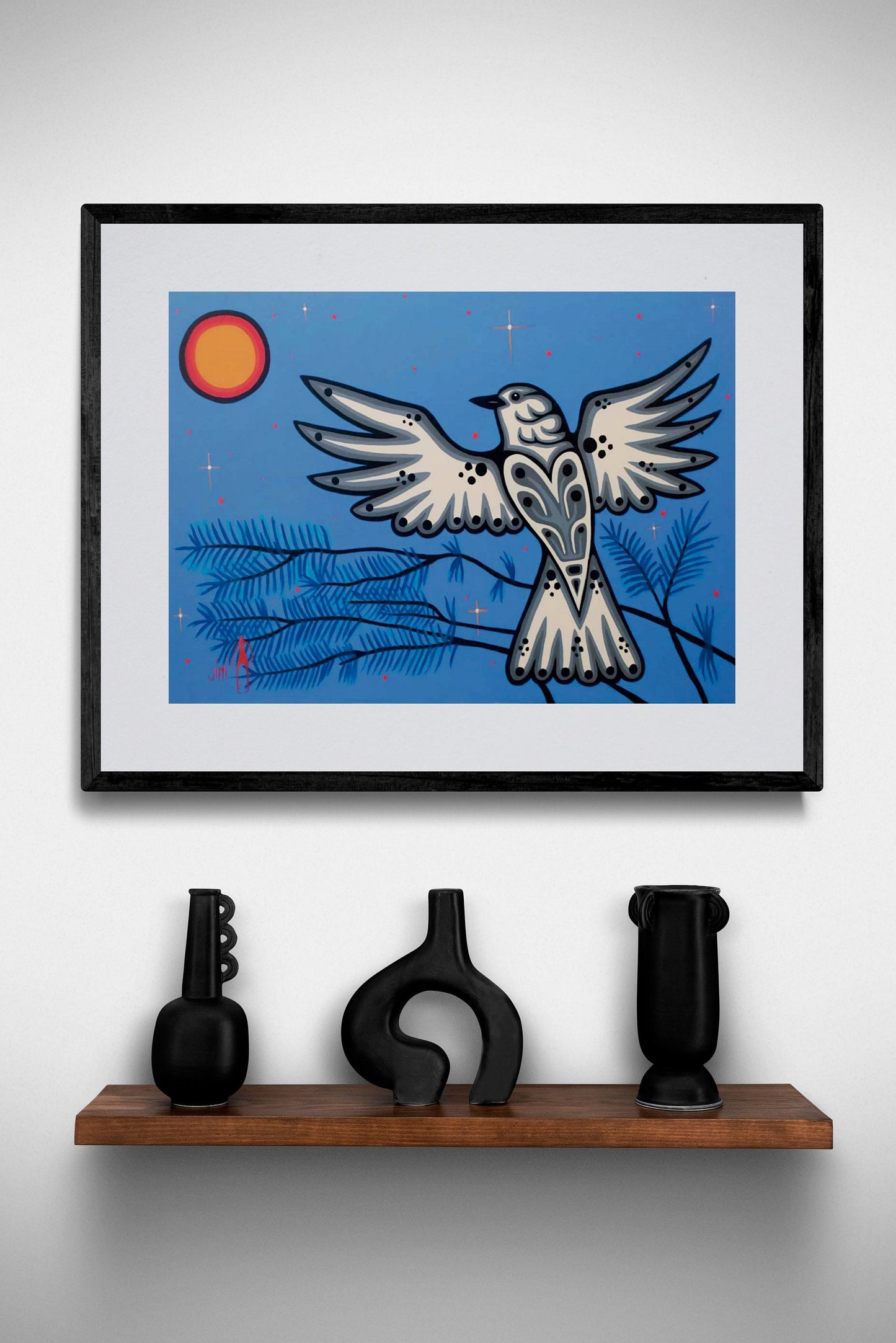 Winter Breeze by Jim Oskineegish Indigenous Art Print, First Nations, Ahnisnabae Culture, Native American Indian Decor