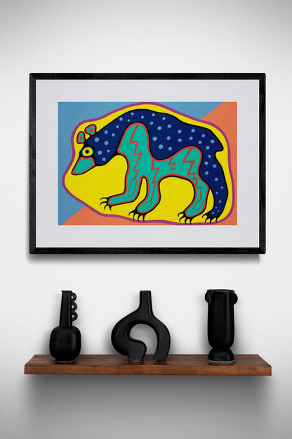 Thunder Bear by Jim Oskineegish Indigenous Art Print, First Nations, Ahnisnabae Culture, Native American Indian Decor