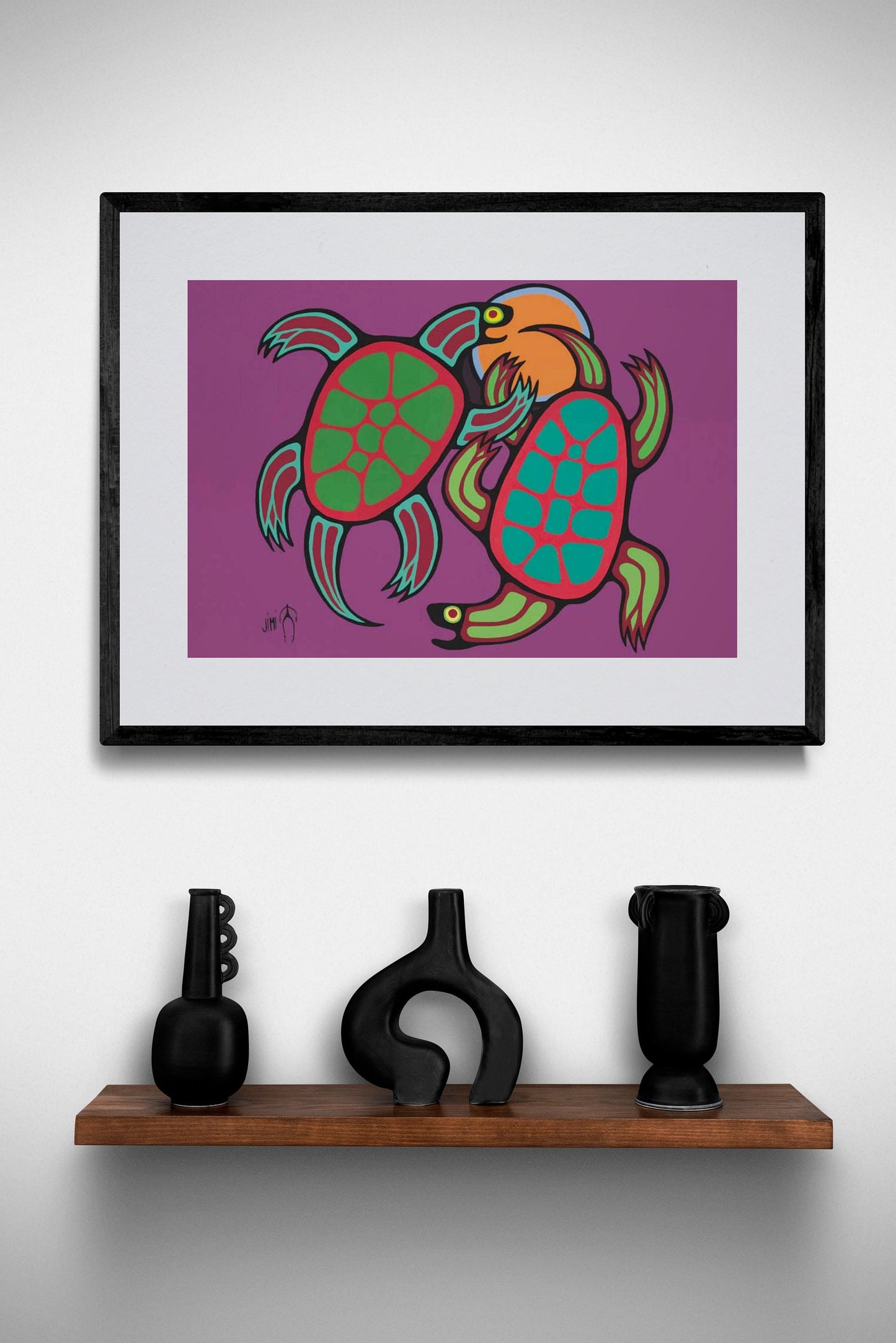 Playful Time by Jim Oskineegish Indigenous Art Print, First Nations, Ahnisnabae Culture, Native American Indian Decor