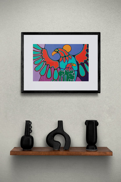 Protecting the Young by Jim Oskineegish Indigenous Art Print, First Nations, Ahnisnabae Culture, Native American Indian Decor