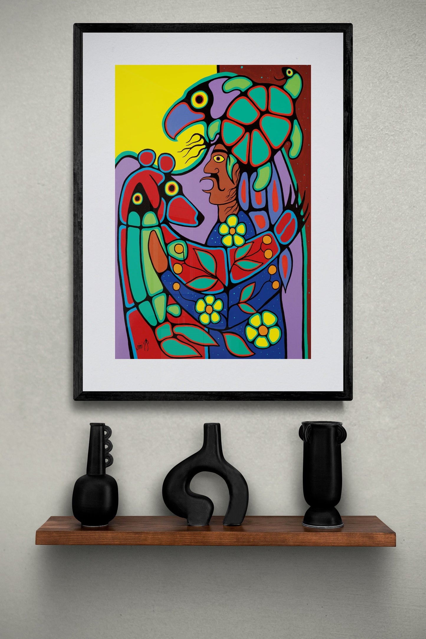 Medicine Man by Jim Oskineegish Indigenous Art Print, First Nations, Ahnisnabae Culture, Native American Indian Decor