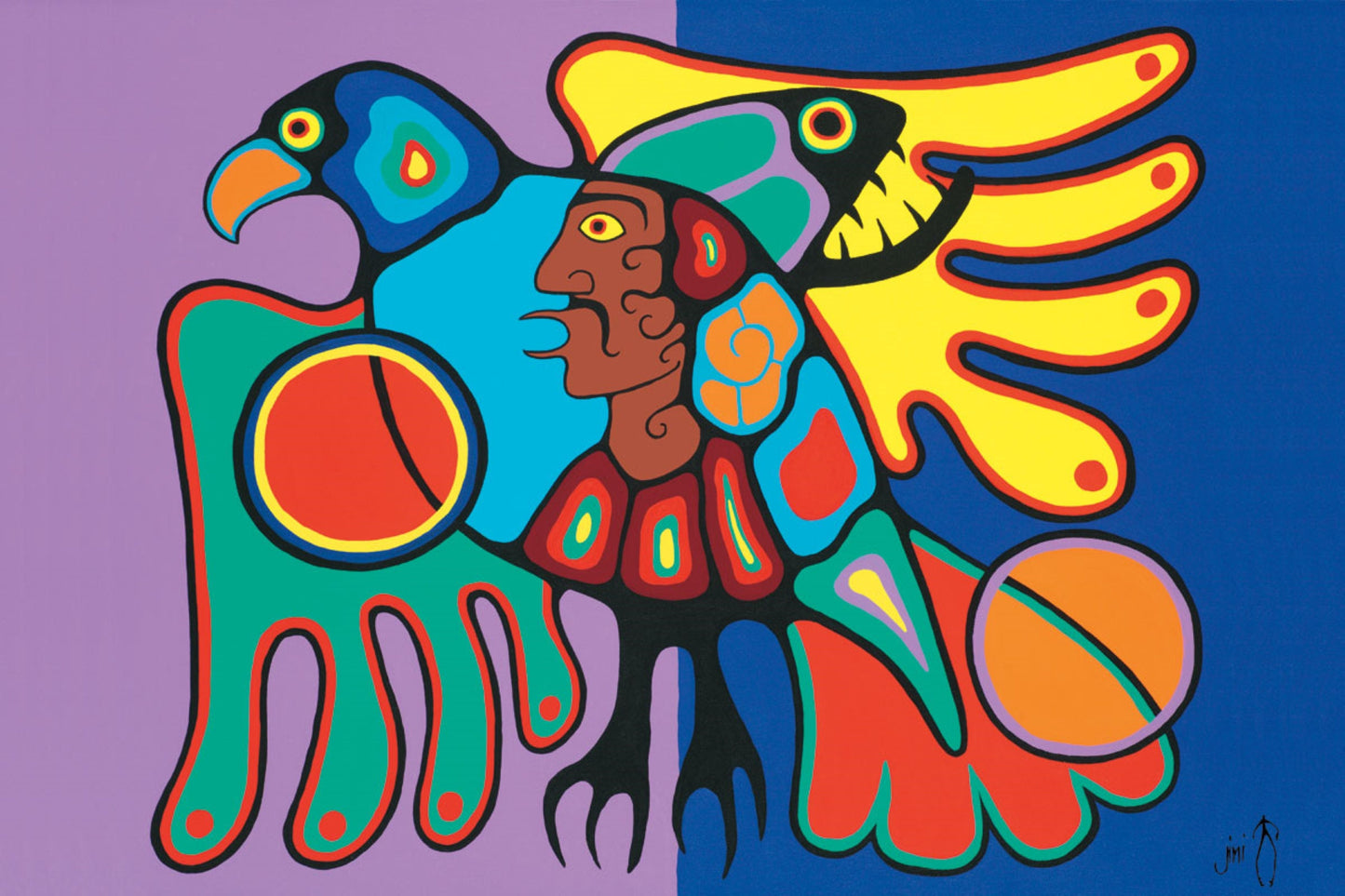 Dreamers Flight by Jim Oskineegish Indigenous Art Print, First Nations, Ahnisnabae Culture, Native American Indian Decor