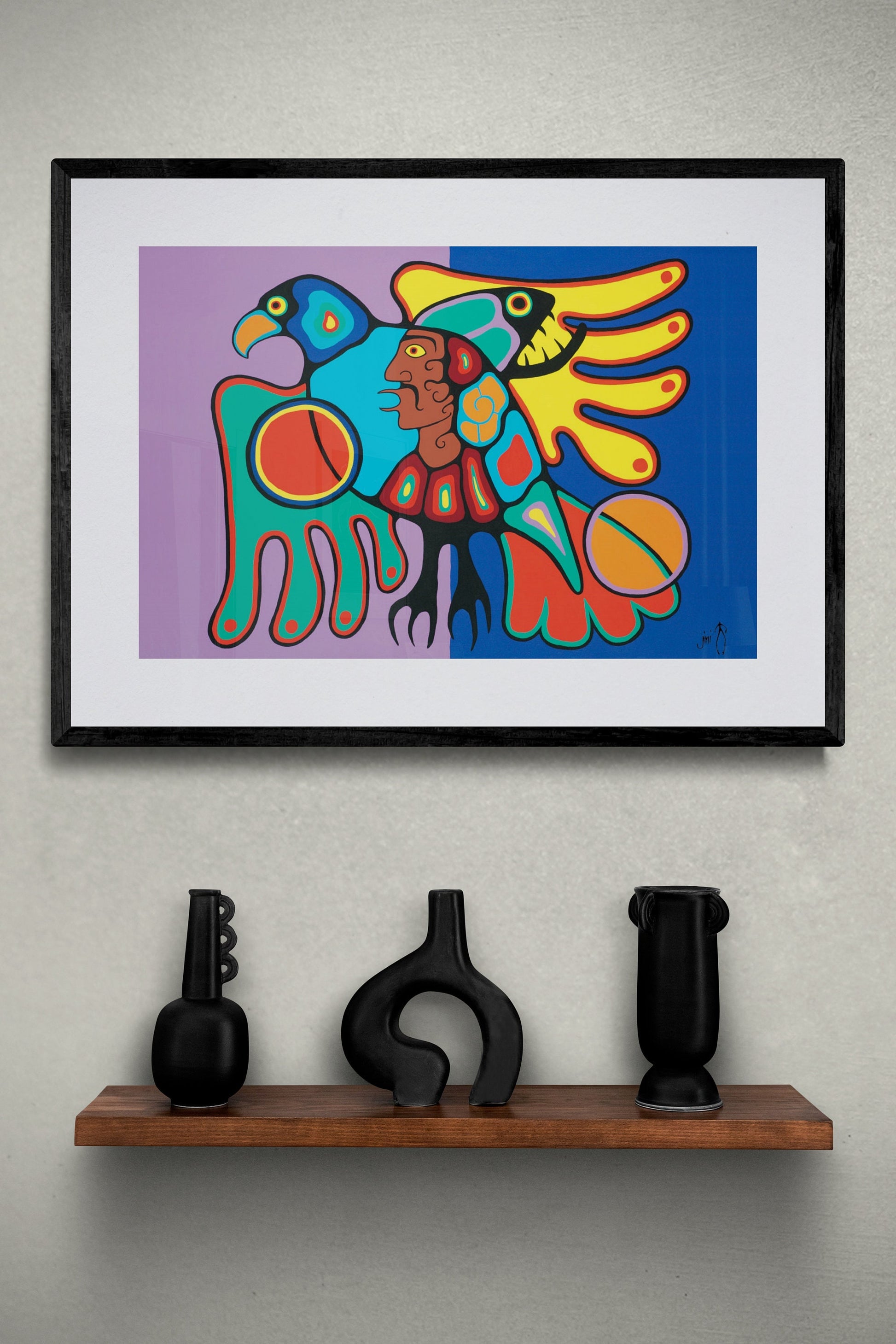 Dreamers Flight by Jim Oskineegish Indigenous Art Print, First Nations, Ahnisnabae Culture, Native American Indian Decor