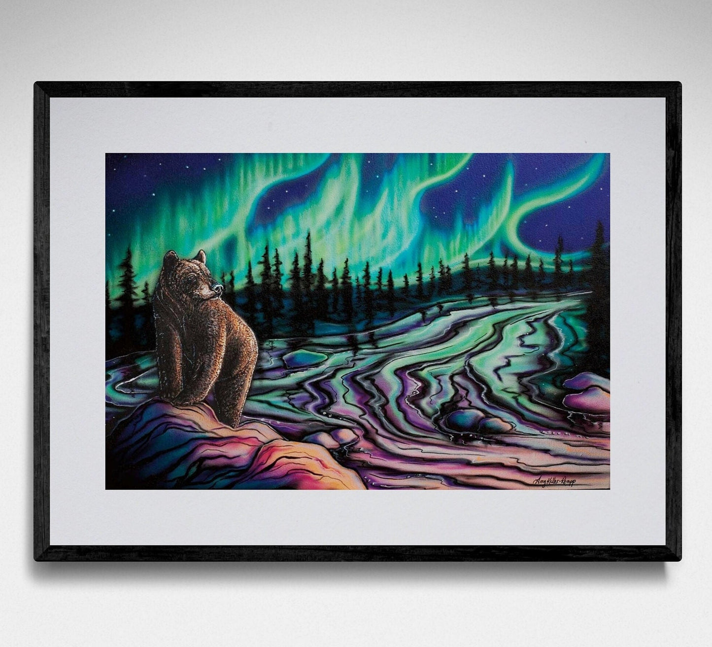 Sky Dance Northern Light By Amy Keller-Rempp Indigenous Art Print, Métis, First Nations, Native Americans Indian Decor, Aurora Borealis