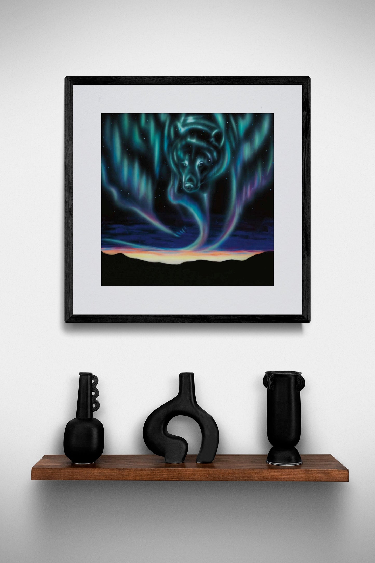 Sky Dance – Owl By Amy Keller-Rempp Indigenous Art Print, First Nations, Native Americans, Northern Lights, Aurora Borealis