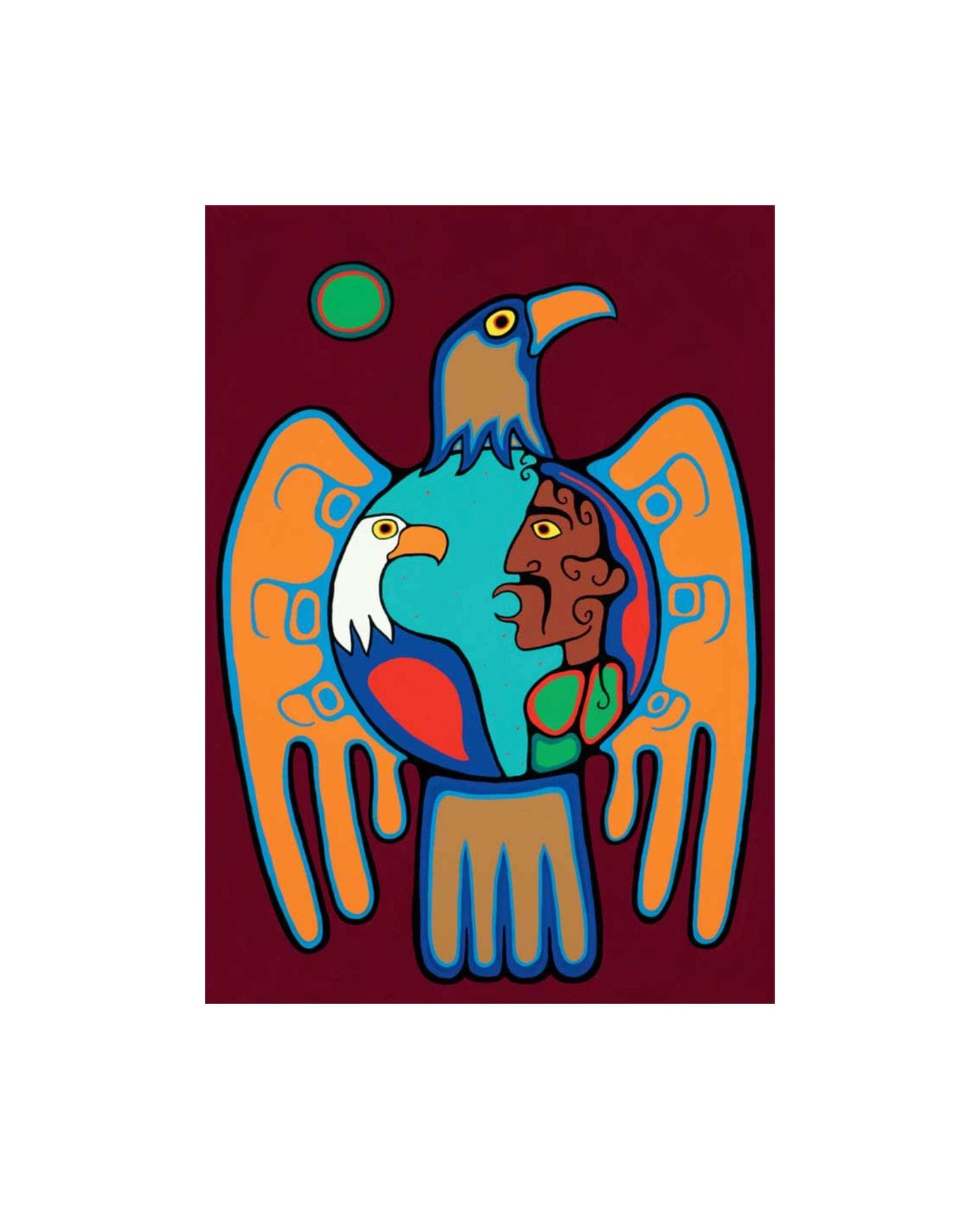 Shaman Talking to Eagle Spirit by Jim Oskineegish Indigenous Art Print, First Nations, Ahnisnabae Culture, Native American Indian Decor