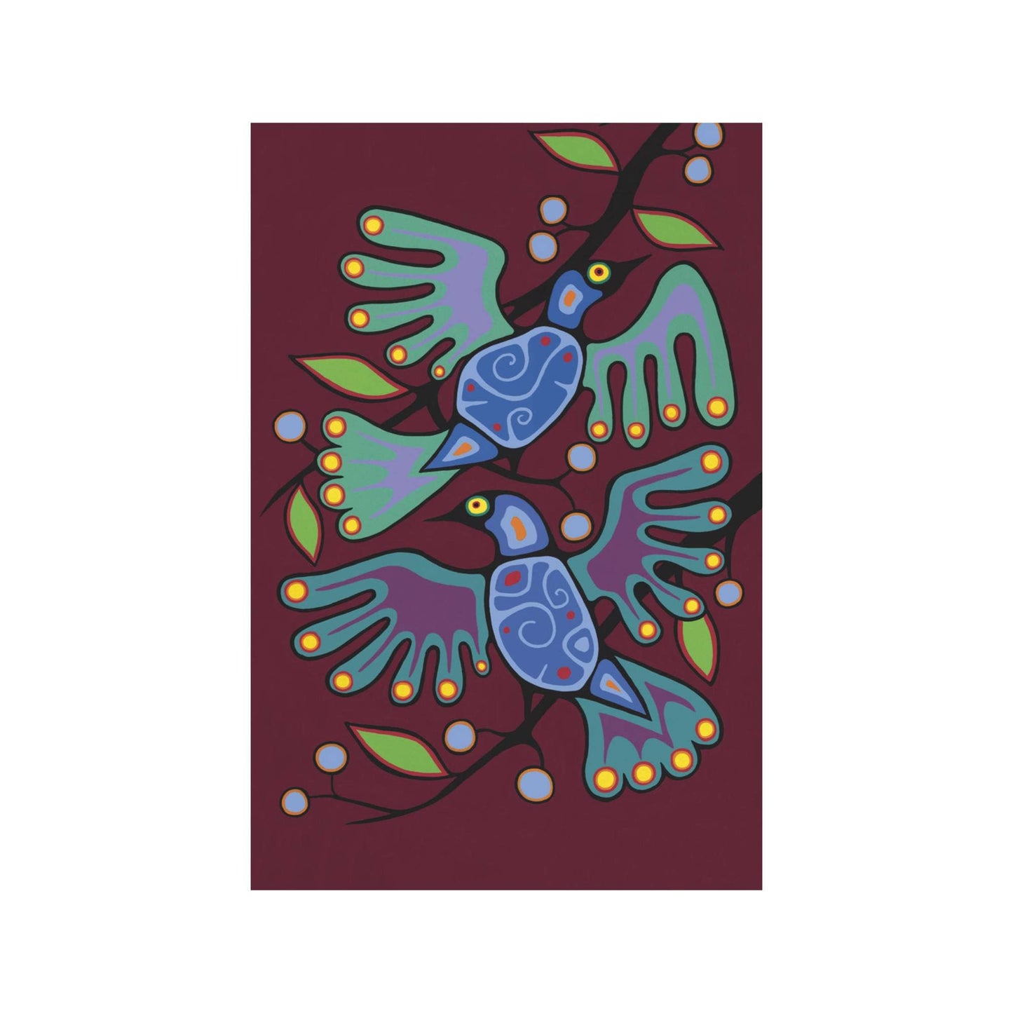 Bird Resting by Jim Oskineegish Indigenous Art Print, First Nations, Ahnisnabae Culture, Native American Indian Decor