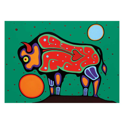 Bison by Jim Oskineegish Indigenous Art Print, First Nations, Ahnisnabae Culture, Native American Indian Decor