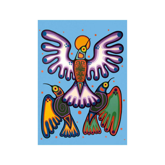 Peace, Love and Joy by Jim Oskineegish Indigenous Art Print, First Nations, Ahnisnabae Culture, Native American Indian Decor