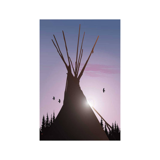 Tee Pee By Mark Preston, Indigenous Art Print, First Nations, Native Americans, Tlingit, Yukon Territory, Framed Art