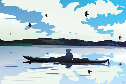 Canoe People Eagle By Mark Preston, Indigenous Art Print, First Nations, Native Americans, Tlingit, Yukon Territory, Framed Art