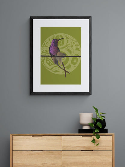 Hummer Butterfly By Mark Preston, Indigenous Art Print, First Nations, Native Americans, Tlingit, Yukon Territory, Framed Art