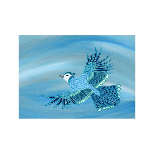 Blue Jay By Patrick Hunter Indigenous Art Print, First Nations, Ojibway, Native Americans Indian Decor, Framed Art