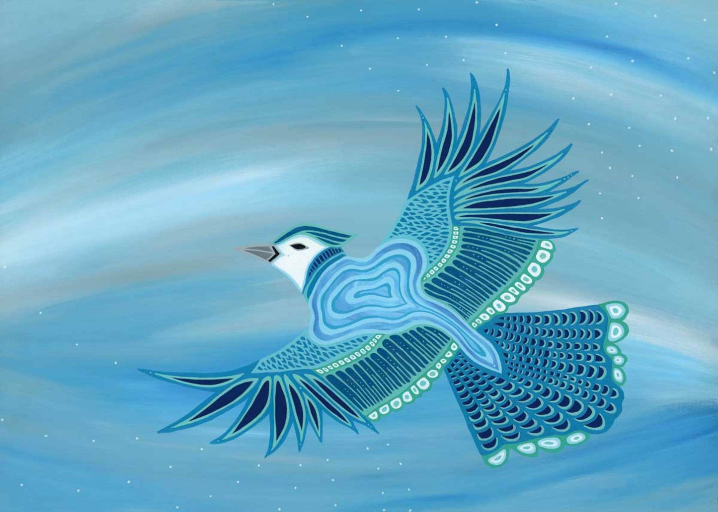 Blue Jay By Patrick Hunter Indigenous Art Print, First Nations, Ojibway, Native Americans Indian Decor, Framed Art