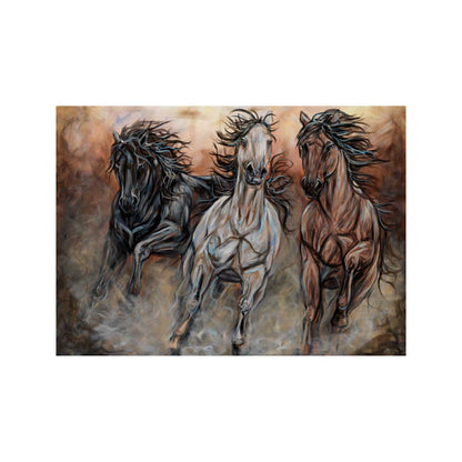 Sand Storm By Amy Keller-Rempp, Horses Art, Indigenous Art Print, First Nations, Native Americans Decor, Métis, Framed Art