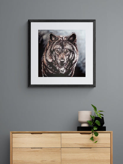 Fang By Amy Keller-Rempp, Wolf Art, Indigenous Art Print, First Nations, Native Americans Decor, Métis, Framed Art