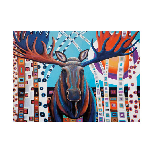 Winter Moose By Wynne Parkin, Canadian Artist, Canadiana Art Print, Framed Art