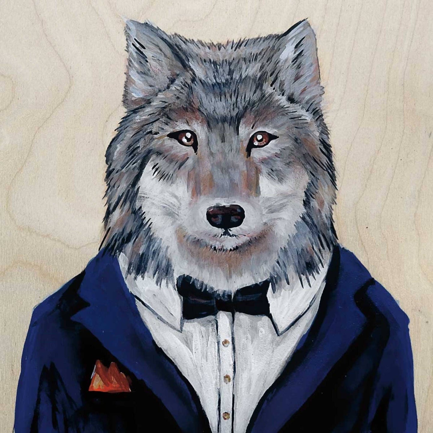 Wolf of Bay Street By Wynne Parkin,  Canadian Artist, Canadiana Art Print, Framed Art