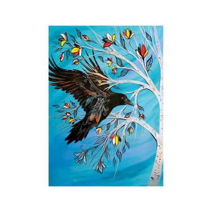 Raven Tree By Carla Joseph, Indigenous Art Print, First Nations, Native Americans, Cree, Framed Art