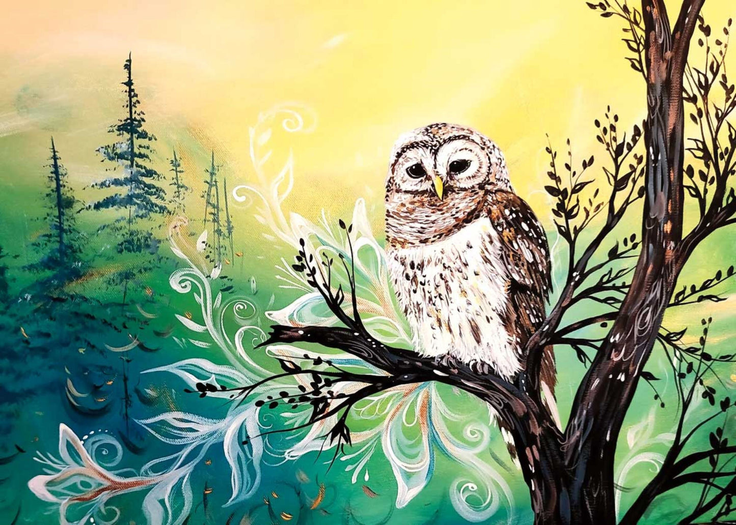 Wise Owl By Carla Joseph, Indigenous Art Print, First Nations, Native Americans, Cree, Métis, Framed Art