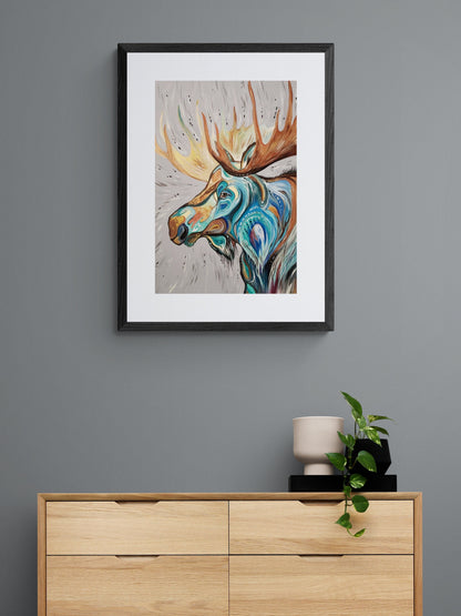 Cree Style Moose by Carla Joseph, Indigenous Art Print, First Nations, Cree Culture, Native American Indian Decor