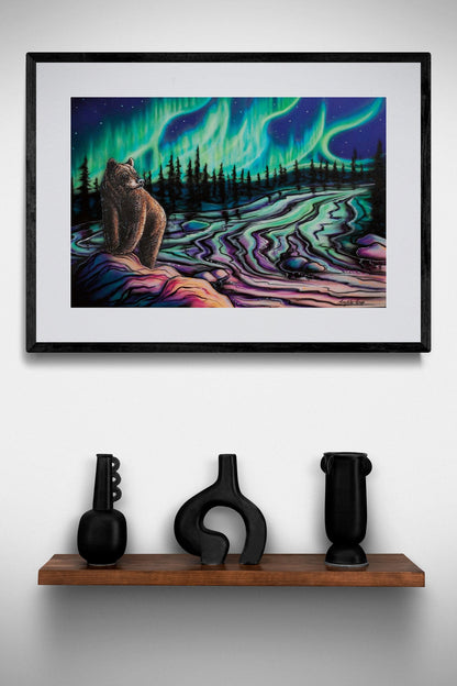 Sky Dance Northern Light By Amy Keller-Rempp Indigenous Art Print, Métis, First Nations, Native Americans Indian Decor, Aurora Borealis