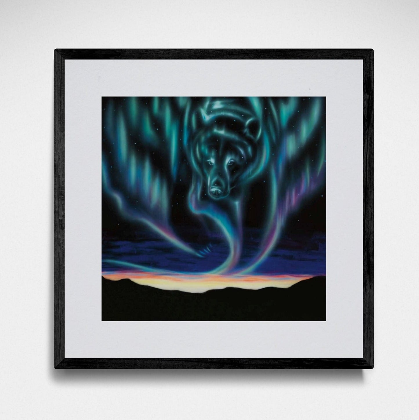 Sky Dance – Bear By Amy Keller-Rempp Indigenous Art Print, First Nations, Native Americans, Northern Lights, Aurora Borealis