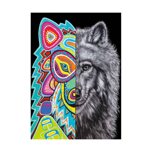 Thaddeus by Donna Langhorne Indigenous Art Print, First Nations, Anishinaabe Nation, Native Americans Decor, Wolf Framed Art