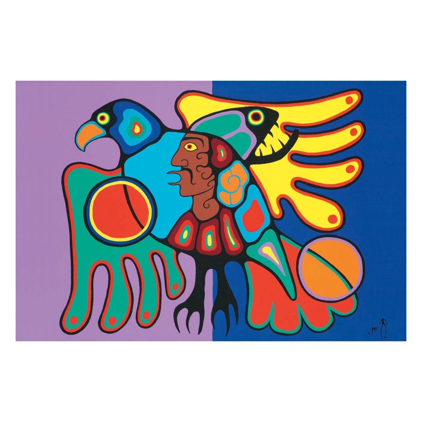 Dreamers Flight by Jim Oskineegish Indigenous Art Print, First Nations, Ahnisnabae Culture, Native American Indian Decor