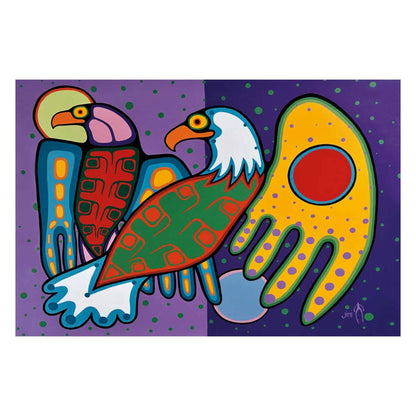 Friends by Jim Oskineegish Indigenous Art Print, First Nations, Native Art, Indigenous Art, Ahnisnabae Culture, Native American Indian Decor