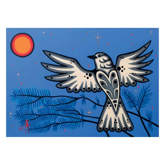 Winter Breeze by Jim Oskineegish Indigenous Art Print, First Nations, Ahnisnabae Culture, Native American Indian Decor