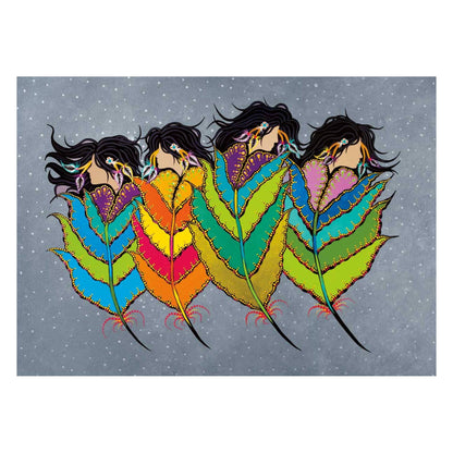 Sisterhood by Tracey Metallic, Indigenous Art Print, First Nations, Migmaq Artist, Native American Indian Decor