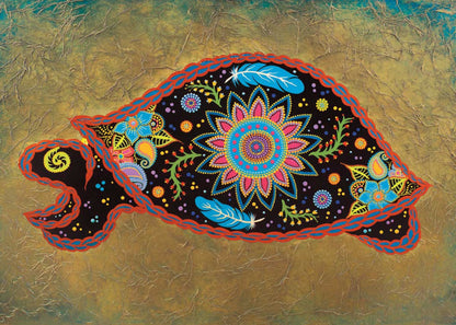 Spirit Turtle by Tracey Metallic, Indigenous Art Print, First Nations, Migmaq Artist, Native American Indian Decor
