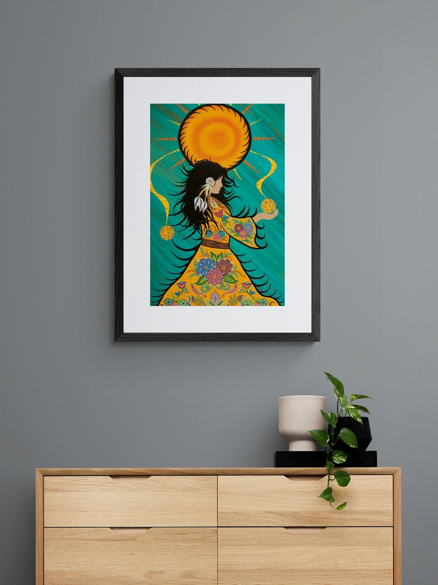 Sun Catcher by Tracey Metallic, Indigenous Art Print, First Nations, Migmaq Artist, Native American Indian Decor