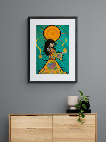 Sun Catcher by Tracey Metallic, Indigenous Art Print, First Nations, Migmaq Artist, Native American Indian Decor