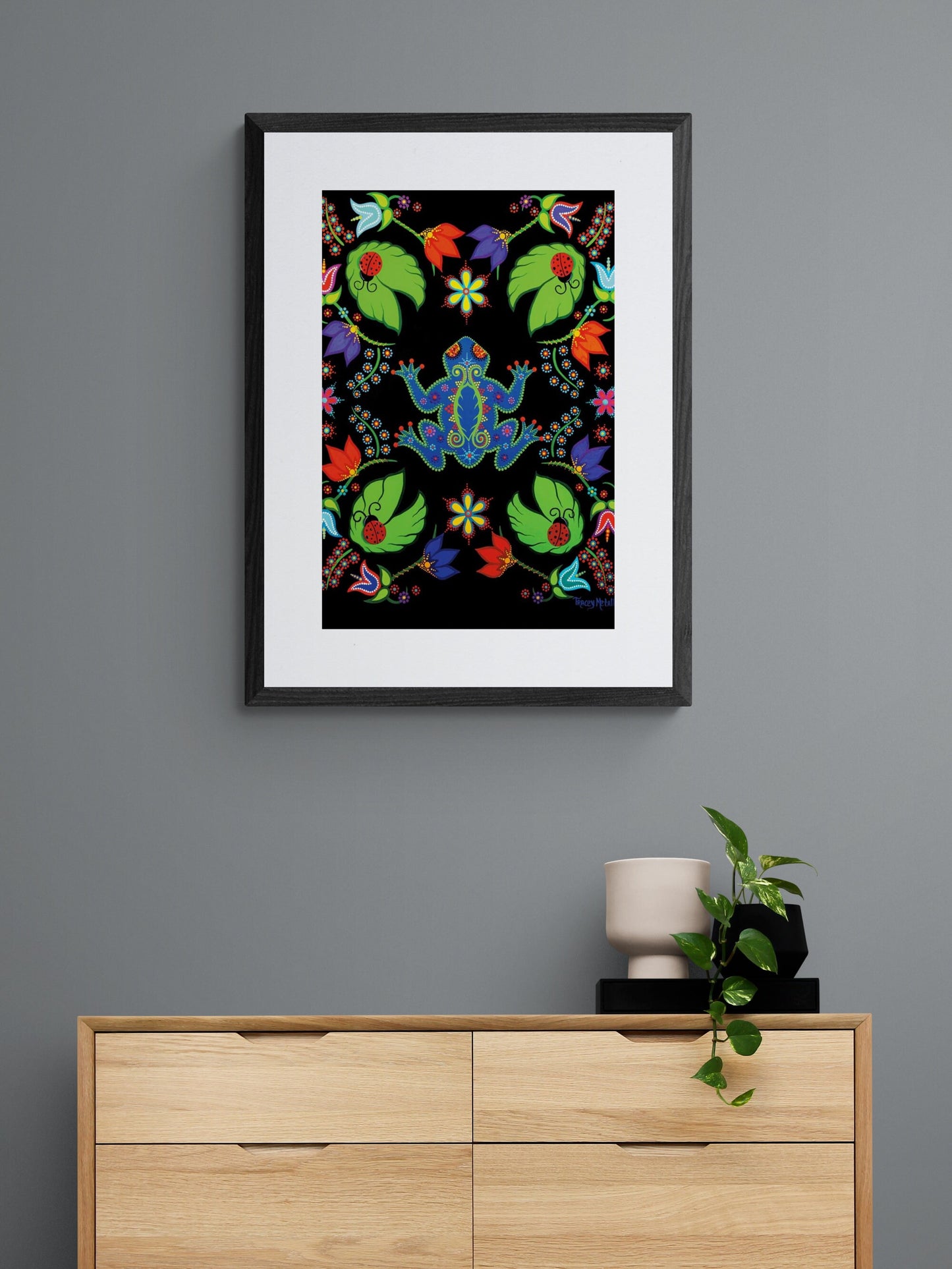 Sqolj (Frog) by Tracey Metallic, Indigenous Art Print, First Nations, Migmaq Artist, Native American Indian Decor