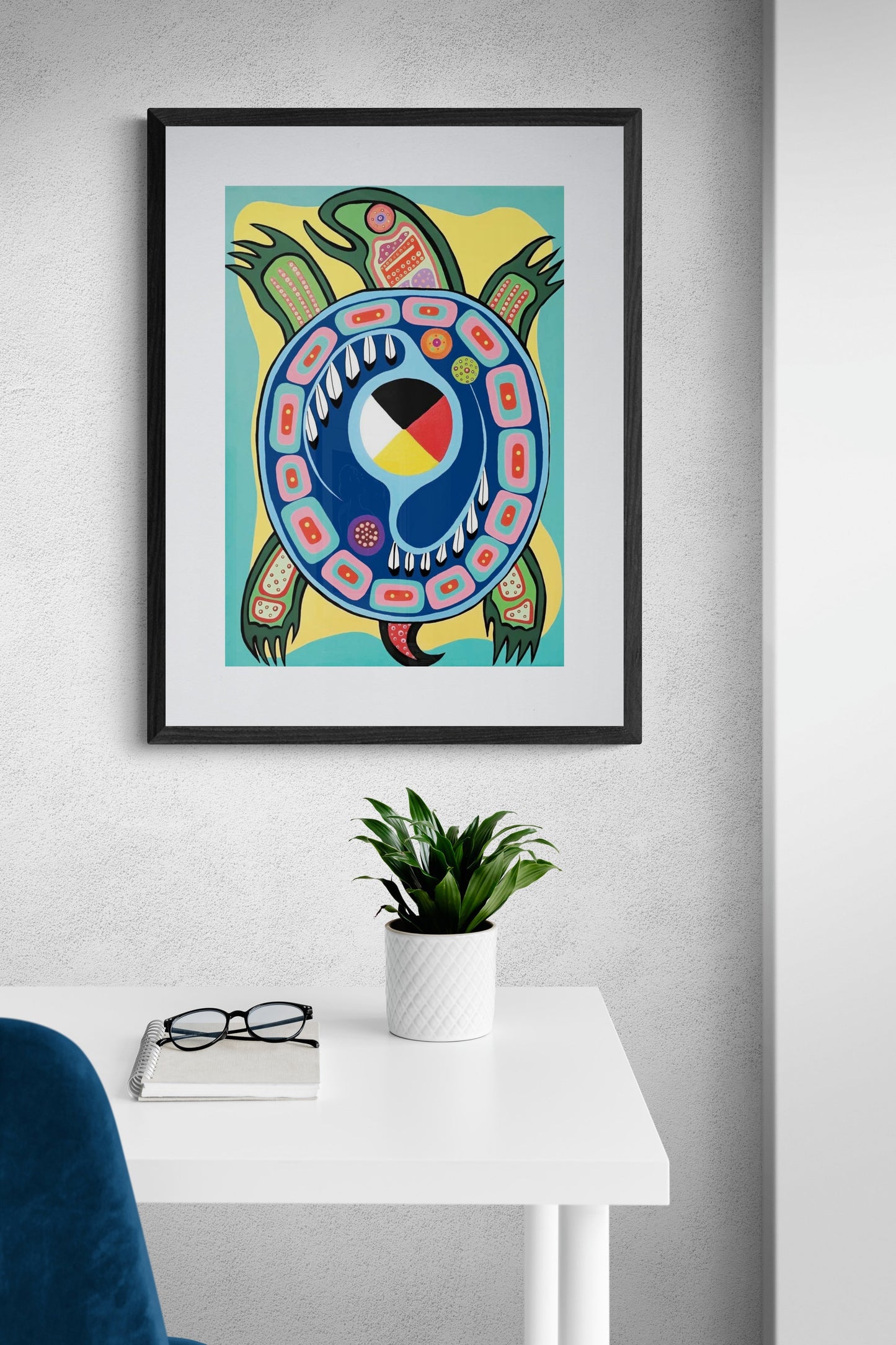 Turtle Island by Donna Langhorne Indigenous Art Print, First Nations, Anishinaabe Nation, Native Americans Decor, Turtle Framed Art